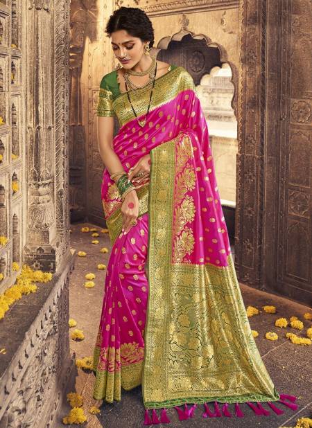 Pink Colour Manjula Mithila Designer Festive Wear Banarasi Silk Fancy Saree Collcetion 3010-A